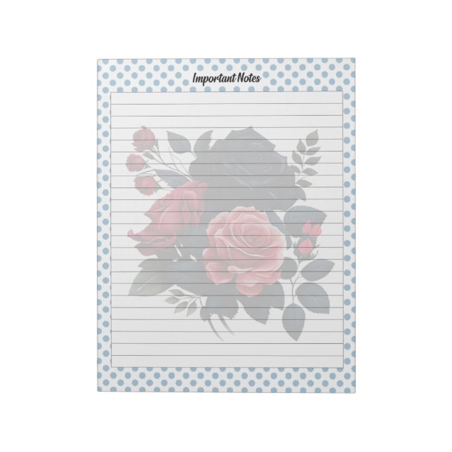 Pink and Blue Roses Notes (Rotated)
