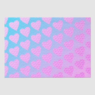 Pink and Blue Scribble Hearts Valentines Day Tissue Paper