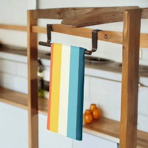 Pink and Blue Shades Stripe Tea Towel