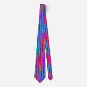 Pink and Blue Shimmer Stripes Design Tie