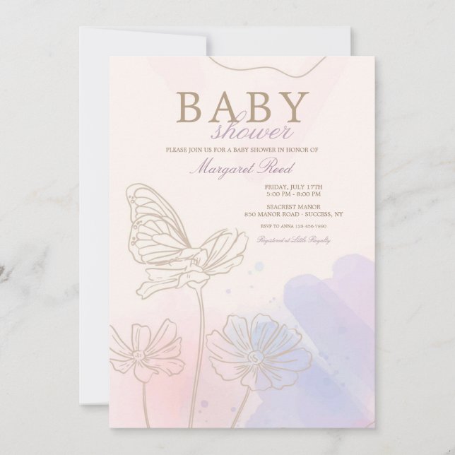 Pink and Blue Shower Invitation (Front)