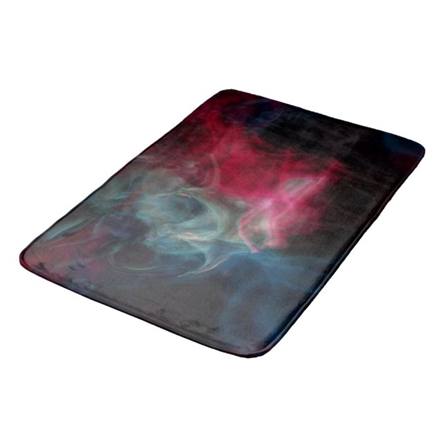 pink and blue smoke abstract bath mat (Angled)