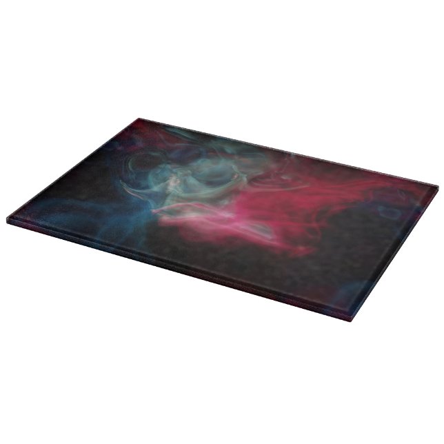 pink and blue smoke abstract cutting board (Corner)