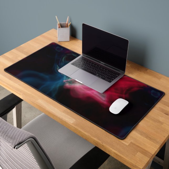 pink and blue smoke abstract desk mat (Office 2)