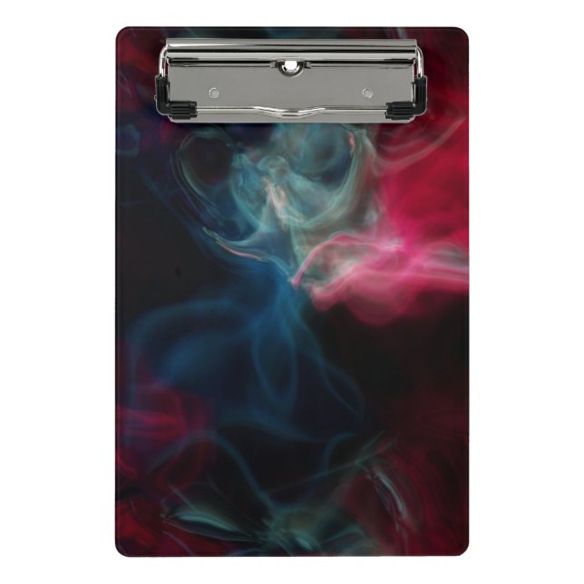 pink and blue smoke abstract mini clipboard (Front)