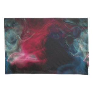 pink and blue smoke abstract pillowcase