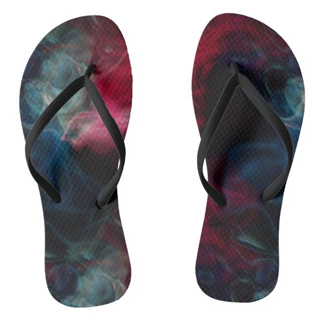 pink and blue smoke abstract thongs (Footbed)