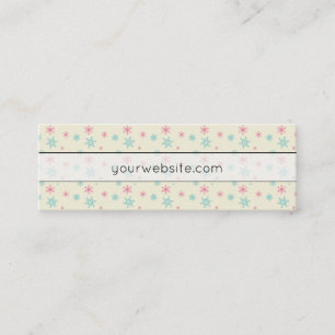 Pink And Blue Snowflake Pattern Festive Wintery Mini Business Card