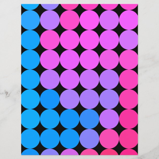 Pink and Blue Spots With Black Paper Sheet (Front)