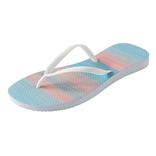 pink and blue streaks thongs (Angled)