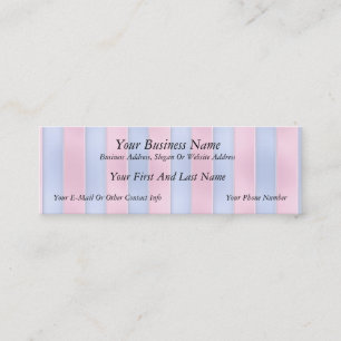 Pink and Blue Stripes Mini Business Card