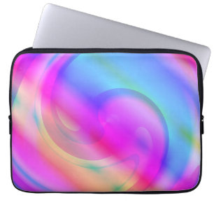 Pink And Blue Swirl Laptop Sleeve