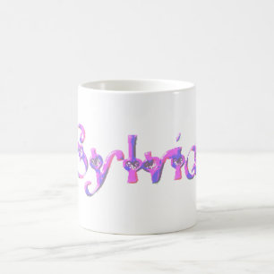 Pink And Blue Sylvia Name Coffee Mug