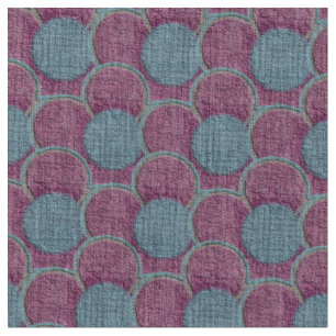 Pink and Blue Textured Flower Pattern Fabric