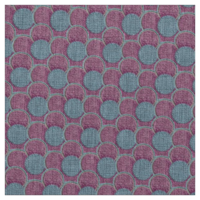 Pink and Blue Textured Flower Pattern Fabric (Swatch)