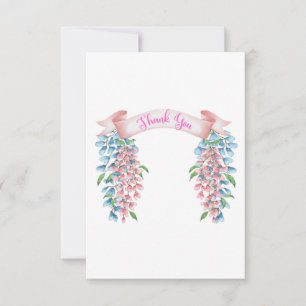 Pink And Blue Thank You Wisteria Card