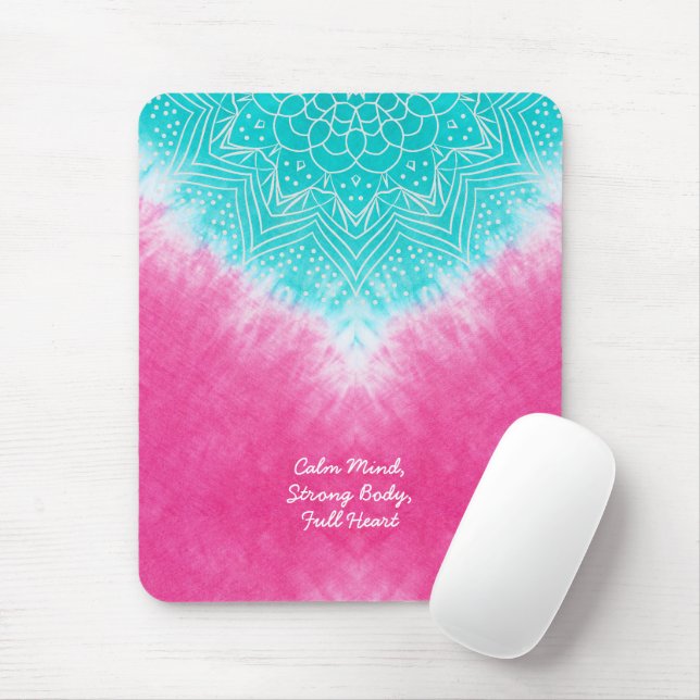 Pink and Blue Tie dye with Mandala Sway in Style Mouse Pad (With Mouse)
