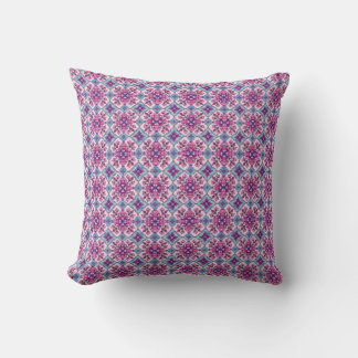 Pink and Blue Tile Design Cushion