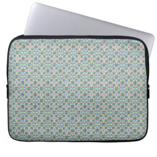 Pink and Blue Tile Laptop Sleeve