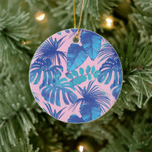 Pink and blue Tropical Foliage personalised