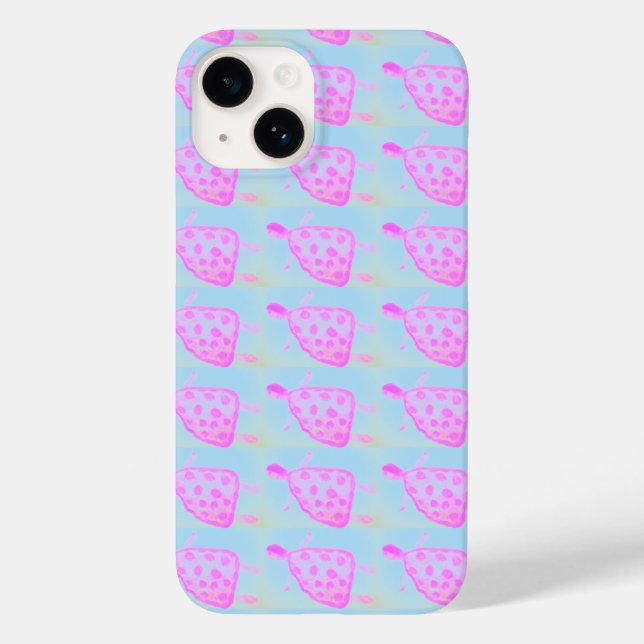 Pink and Blue Turtle Apple iPhone Case (Back)