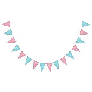 Pink And Blue Twins Boy And Girl Birthday Party Bunting