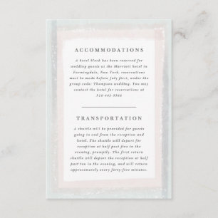 Pink and Blue Watercolor Accommodation Wedding Enclosure Card