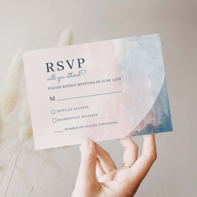 Pink and Blue Watercolor RSVP card (Creator Uploaded)