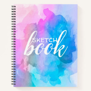Pink and Blue Watercolor Sketch Book