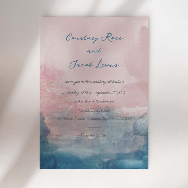 Pink and Blue watercolour Invitation (Creator Uploaded)