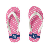 Pink and Blue Whales Square Monogram