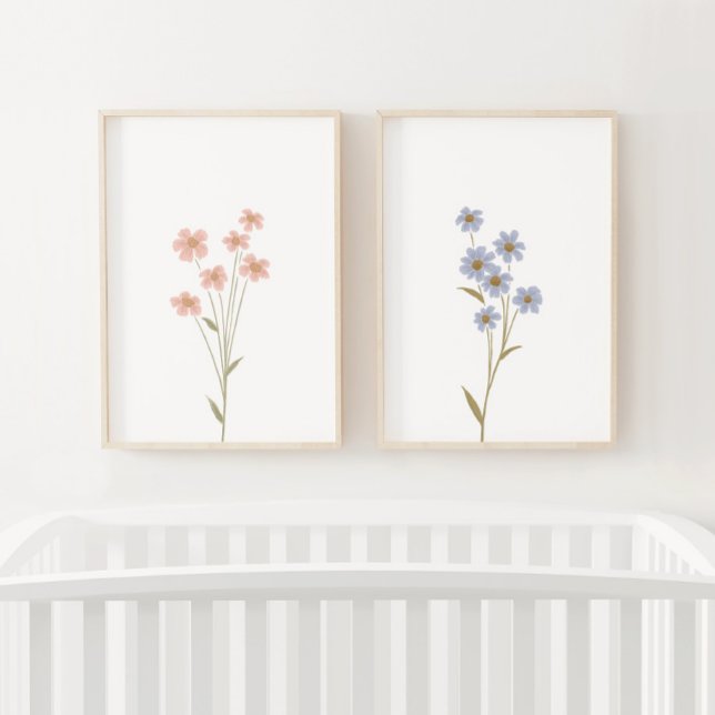 Pink and Blue Wildflower Girl Nursery Decor (Creator Uploaded)