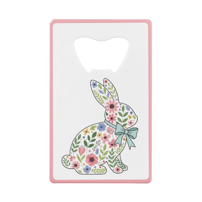 Pink and Blue Wildflower Spring Rabbit (Front)