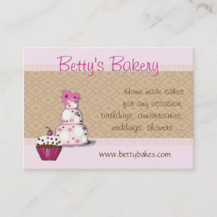 Pink and Brown Bakery Business Card