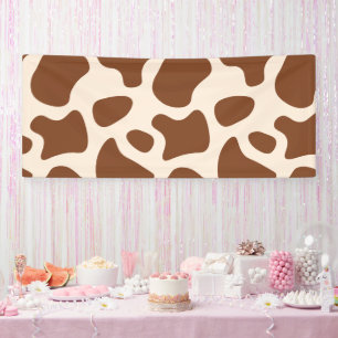 Pink and Brown Cow Print Banner