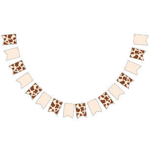 Pink and Brown Cow Print Bunting