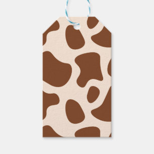 Pink and Brown Cow Print Gift Tags