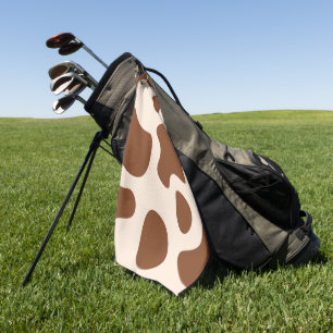 Pink and Brown Cow Print Golf Towel
