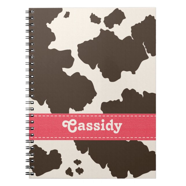 Pink and Brown Cowhide Notebook Journal (Front)