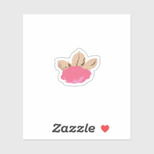 pink and brown Custom-Cut Vinyl Sticker