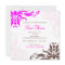 Pink and Brown Damask Bridal Shower Invitation