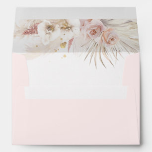 Pink and Brown Exotic Tropical Foliage Envelope