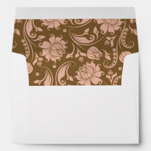 Pink and Brown Floral Pattern Envelopes