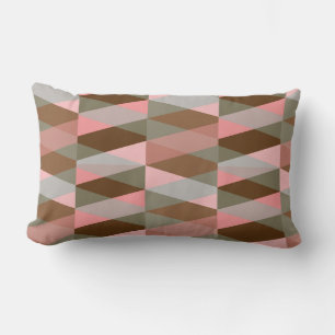 pink and brown  geometric figure patterns lumbar cushion