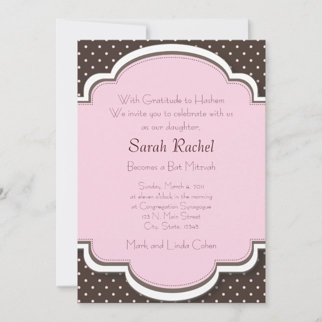 Pink and Brown Invitation (Front)