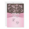 Pink and Brown Joined Hearts Monogram Invitation