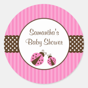 Brown Polka Dot Baby Shower Stickers Zazzle Au