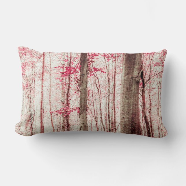 Pink and Brown Lumbar PIllow (Front)