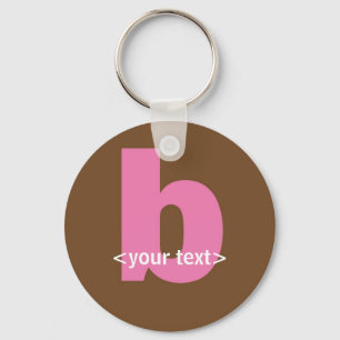 Pink and Brown Monogram - Letter B Key Ring