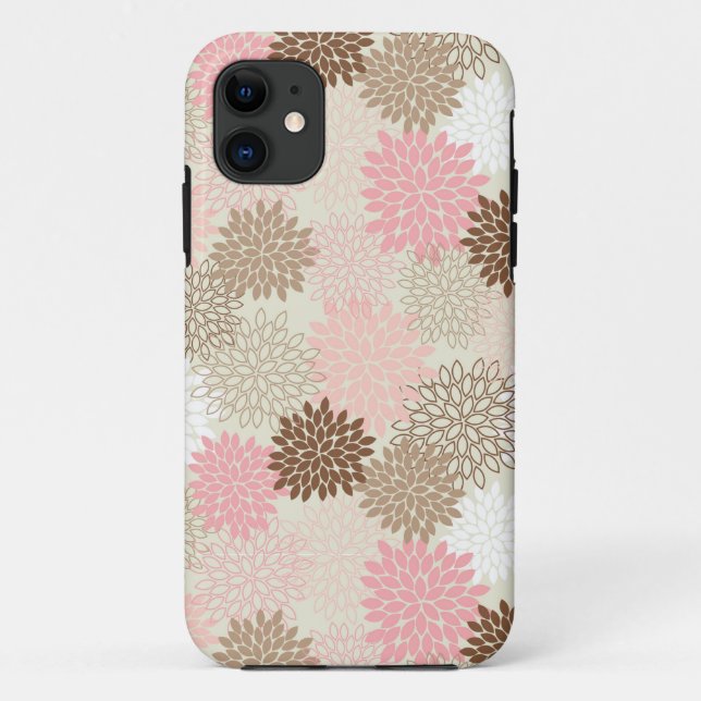 Pink And Brown Mum Pattern Case-Mate iPhone Case (Back)